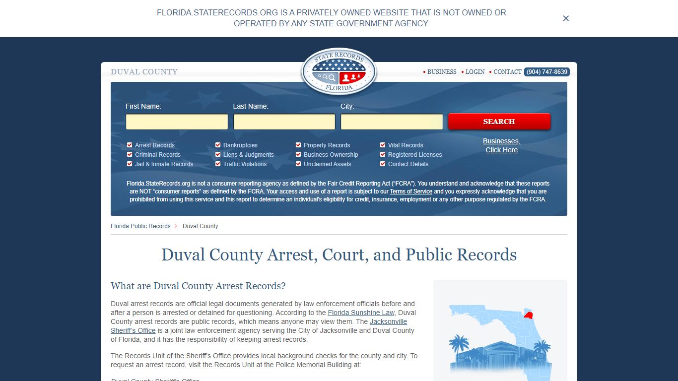 Duval County Arrest, Court, and Public Records