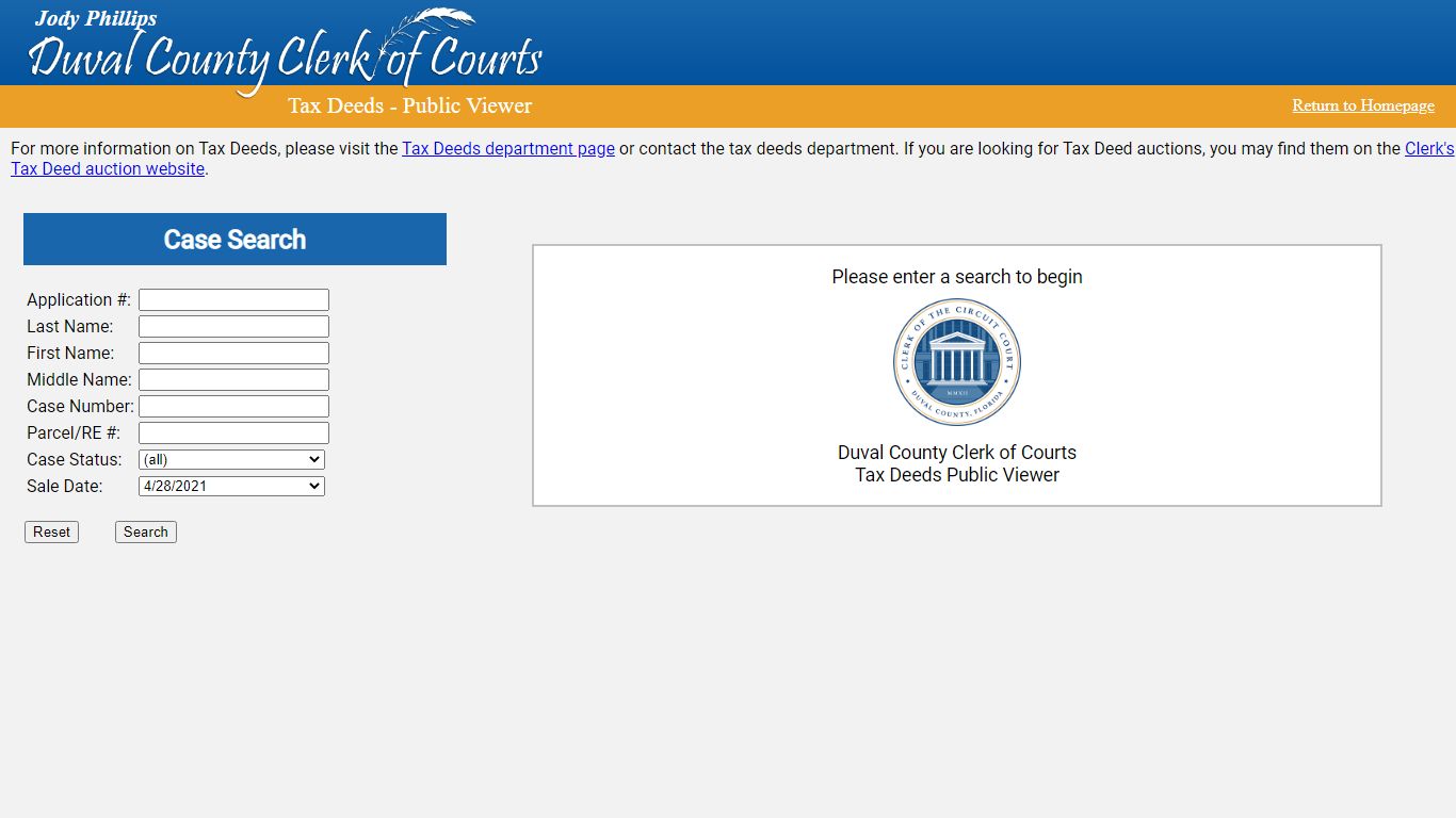 Case Search - Duval County Clerk of Courts